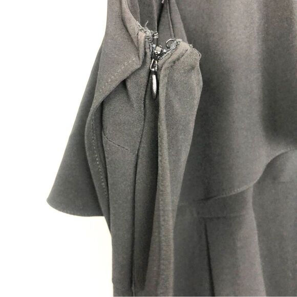 ASOS | Black Asymmetrical One Ruffle Shoulder Skinny Jumpsuit Women’s Size 2 - Picture 7 of 9